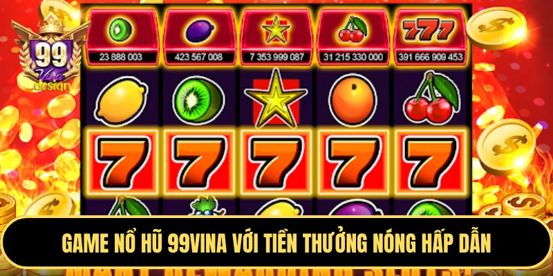 Hình ảnh các biểu tượng máy slot game với hiệu ứng nổ hũ.
